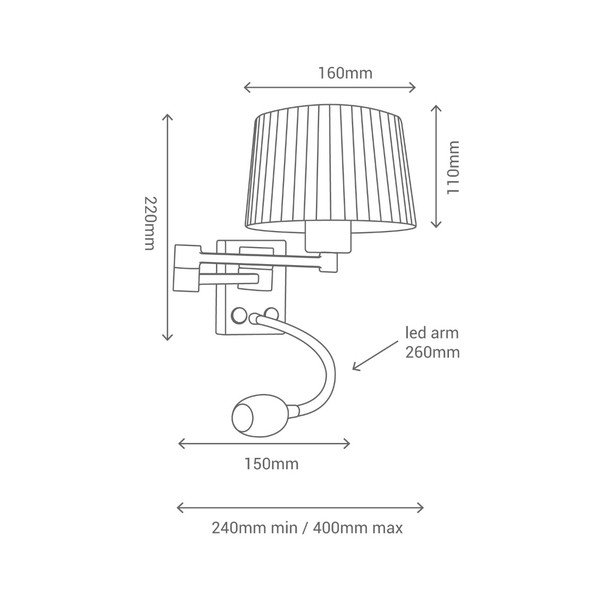 Lampada da parete in argento Combo - SULION-image-3