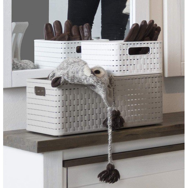 Cestino beige in plastica riciclata Country - Rotho-image-3