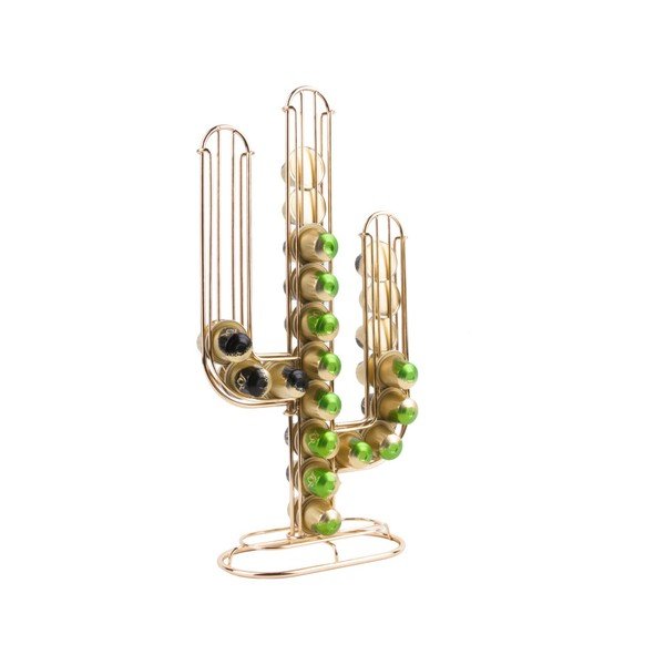 Supporto per 48 capsule di caffè in oro Present Time Cactus - PT LIVING
