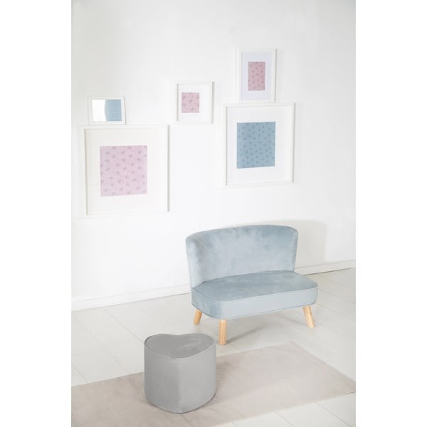 Pouf per bambini in velluto grigio chiaro Lil Sofa - Roba-image-1