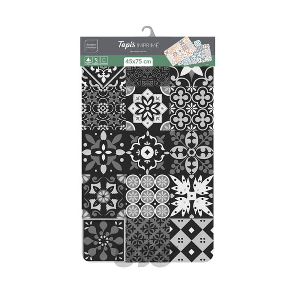 Tappeto nero in PVC 45x75 cm Salou – douceur d'intérieur-image-1