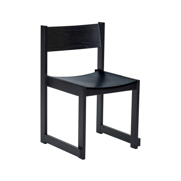 Sedia da pranzo nera con effetto rovere impilabile Forma – Hübsch