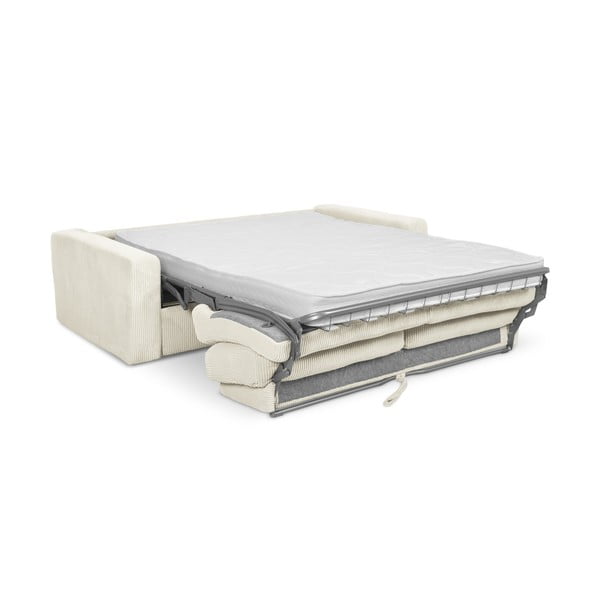 Divano beige allungabile con rivestimento in velluto a coste 195 cm Nona – Makamii-image-3