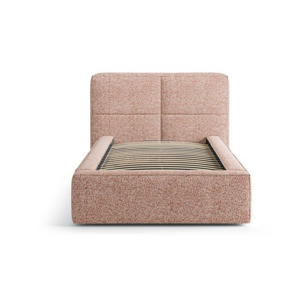 Letto singolo imbottito rosa con contenitore con rete inclusa 90x200 cm Darren – Micadoni -image-3