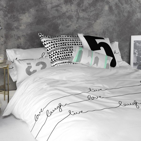 Set di 2 federe in cotone, 50 x 75 cm Live - Blanc-image-2