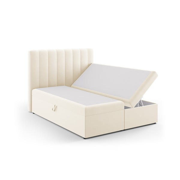 Letto boxspring beige con contenitore 160x200 cm Gina - Milo Casa-image-2