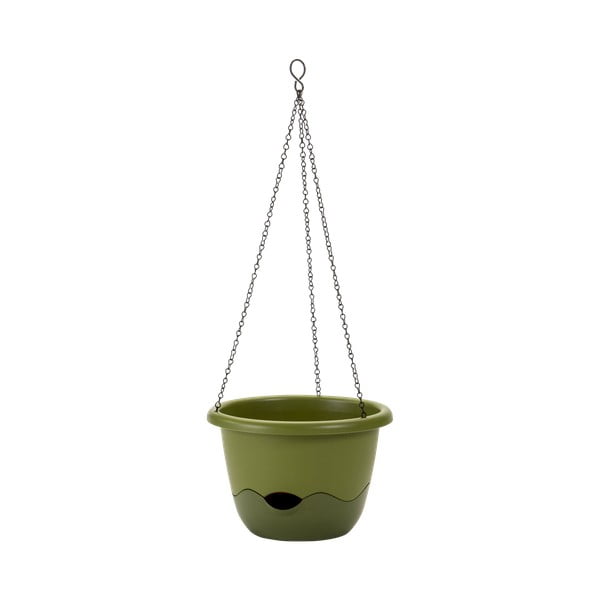 Vaso verde autoirrigante sospeso Mareta, lunghezza 25 cm - Plastia