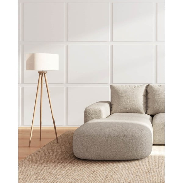 Divano angolare beige (con penisola a sinistra e chaise lounge) rivestito in bouclé Monce – Rodier-image-3