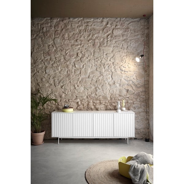 Cassettiera bassa bianca 211x80 cm Sierra - Teulat-image-1