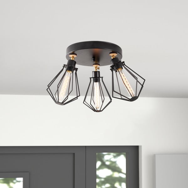 Lampada da soffitto in nero e oro con paralume in metallo ø 18 cm Oylat - Opviq lights-image-1