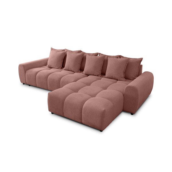 Divano angolare color terracotta (con penisola a destra/con chaise lounge) Albane  – Ropez-image-2