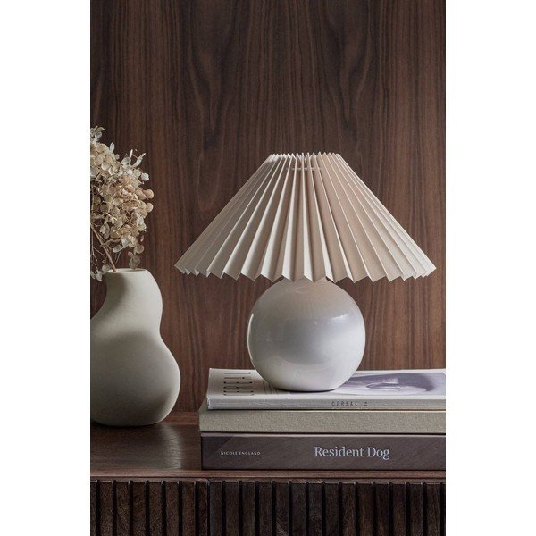 Lampada da tavolo beige/color crema in tessuto (altezza totale 22 cm) Mimmi – Ellos Home-image-2