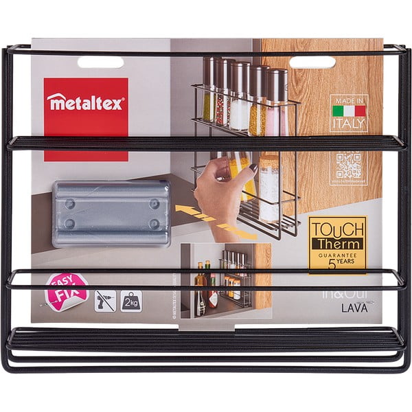 Mensola estraibile nera per spezie Lava - Metaltex-image-3
