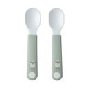 Set di cucchiai da bambini bianco/verde chiaro in plastica 2 pz Little Farm by Little Dutch – Mepal