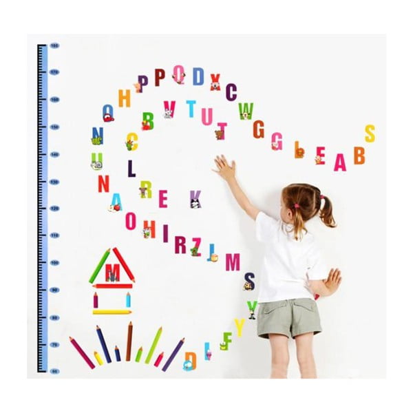 Adesivo per bambini - metro su porta o parete 70x50 cm Alphabet - Ambiance