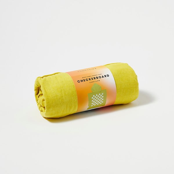 Asciugamano in cotone giallo con cappuccio 62x63 cm Checkerboard - Sunnylife-image-2