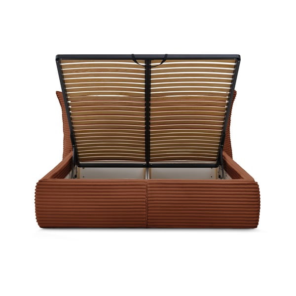 Letto matrimoniale color mattone imbottito con spazio contenitivo con griglia inclusa 180x200 cm Jade – Bobochic Paris-image-4