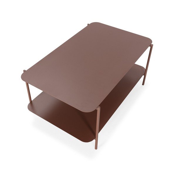 Tavolino da salotto color terracotta in metallo 58x90 cm Beatrix – MOME-image-2