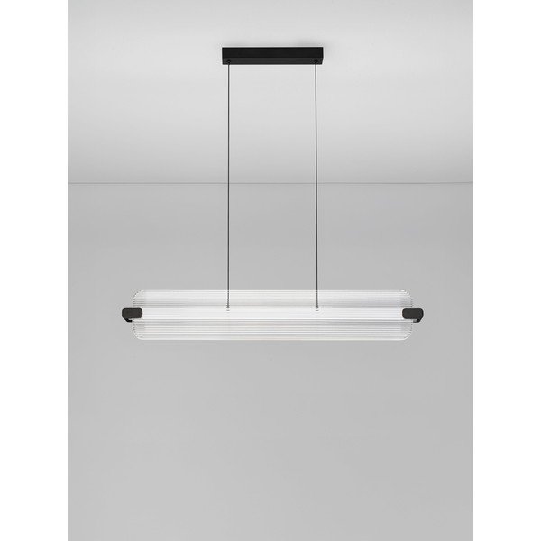 Lampadario LED nero opaco in vetro con intensità regolabile Emery – Nova Luce-image-3