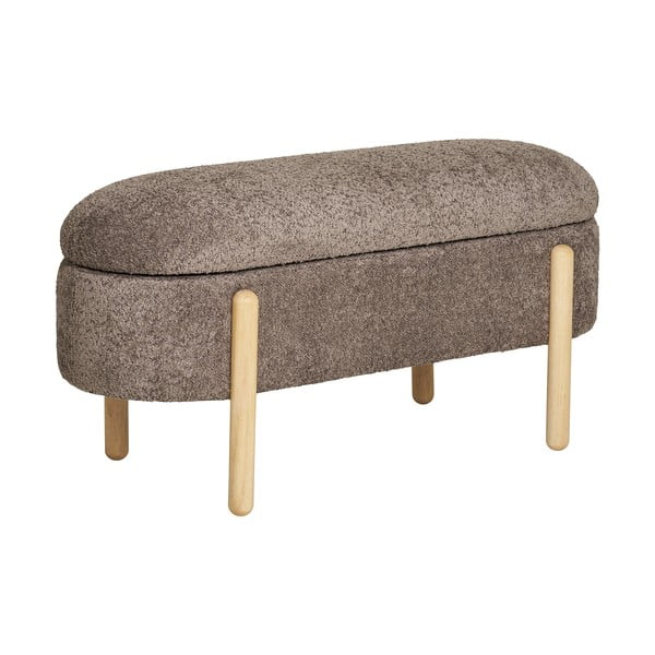 Panchina marrone con rivestimento in bouclé Branca – House Nordic-image-4