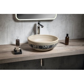 Lavabo rotondo beige in ceramica ø 41 cm Priori – Sapho