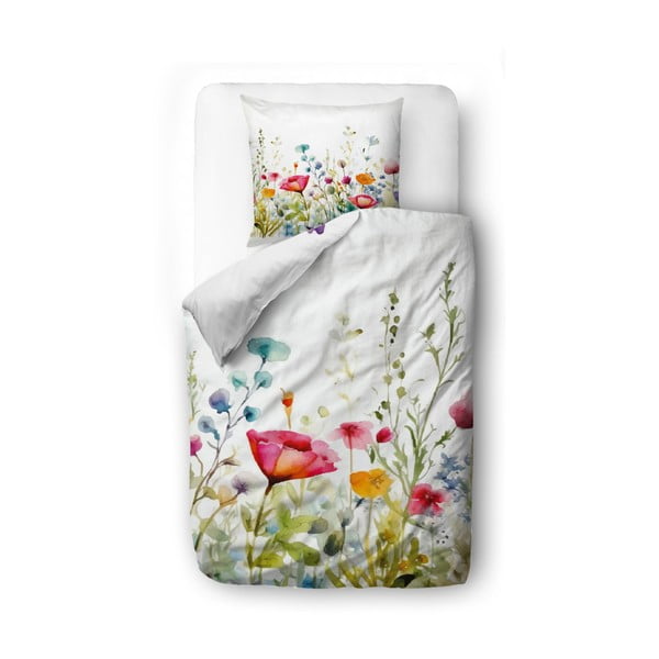 Biancheria da letto singola in cotone sateen 140x200 cm Watercolour Flowers - Butter Kings