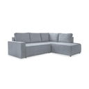 Divano letto angolare in velluto a coste grigio chiaro Brave Dave - Miuform