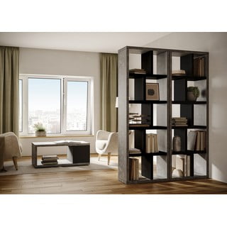 Libreria in cemento decorato grigio scuro-nero 70x198 cm Berlin - TemaHome