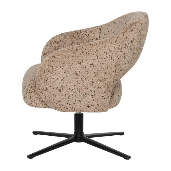Poltrona beige girevole con rivestimento in ciniglia Pico – WOOOD-image-4