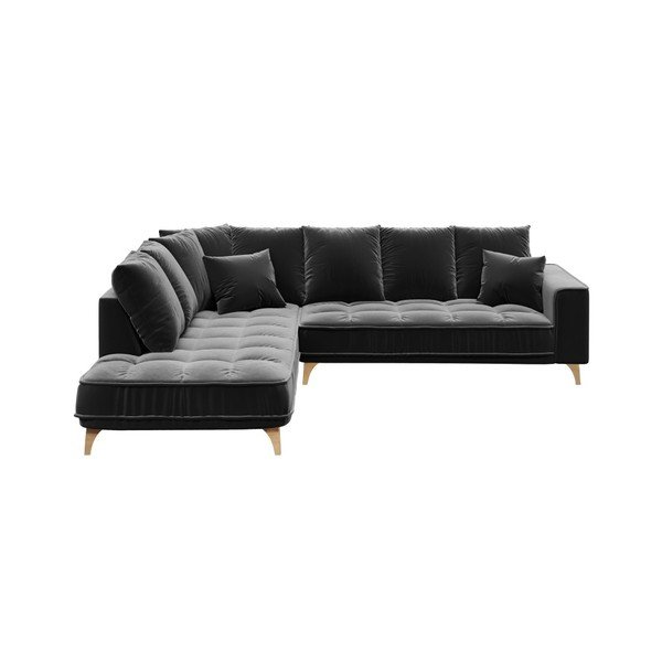 Divano angolare in velluto grigio scuro Devichy , angolo sinistro, 288 cm Chloe - devichy-image-2