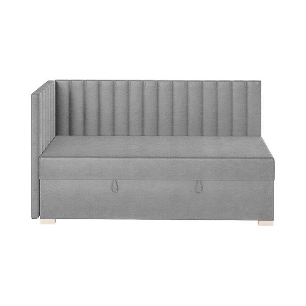 Letto da bambini con sponde grigio con contenitore con materasso incluso 90x200 cm Snugi – Ghado