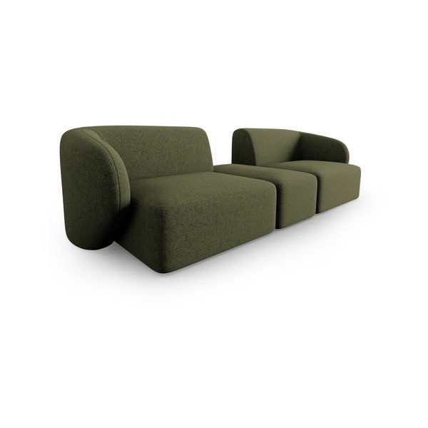 Divano verde con rivestimento in ciniglia 246 cm Paolo – Milo Casa-image-2