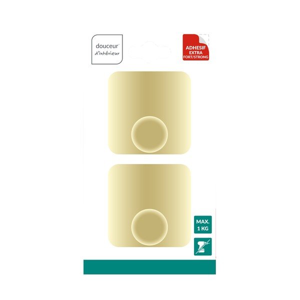 Set di ganci senza foratura oro opaco in metallo 2 pz Fixeo – douceur d'intérieur-image-1