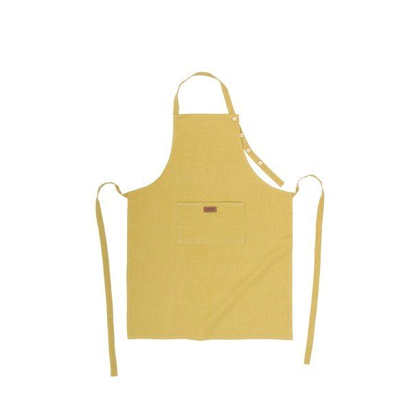 Grembiule da cucina giallo ocra con lino - Tiseco Home Studio