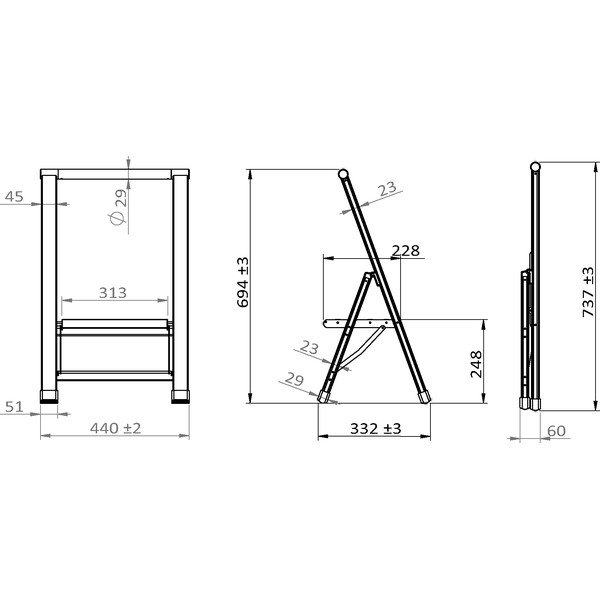 Gradini in metallo 74 cm Alu-Design - Wenko-image-2