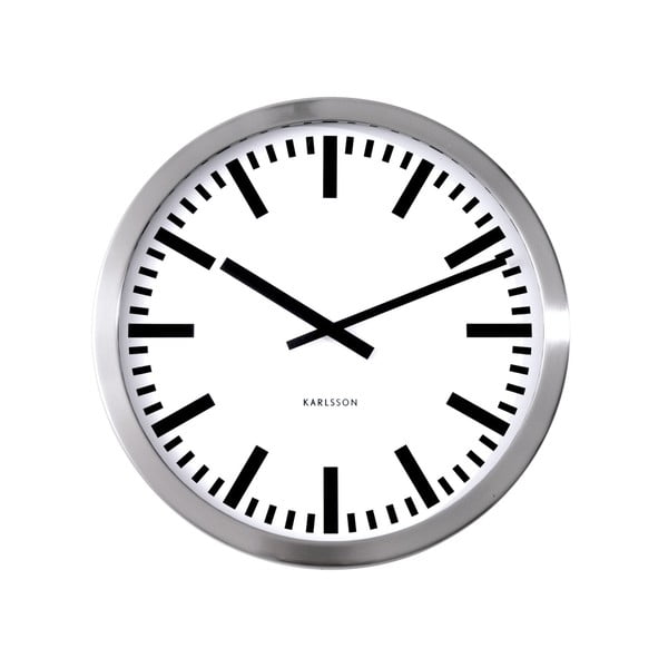 Šedé hodiny Present Time Station, velké