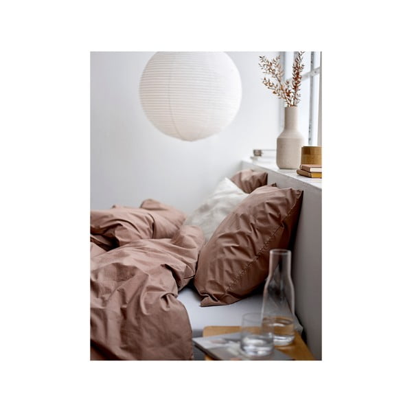 Biancheria da letto singola marrone in percalle di cotone 140x200 cm Crisp - Södahl-image-1