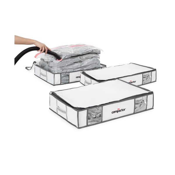 Set di organizer per vestiti sottovuoto/rinforzati in tessuto 3 pz 45x65x15,5 cm Life – Compactor-image-4