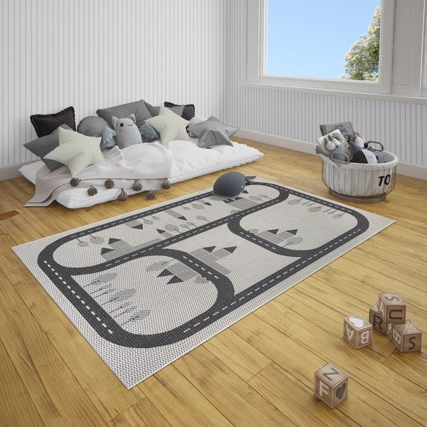 Tappeto per bambini crema Roads, 80 x 150 cm - Ragami-image-3