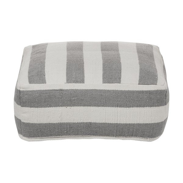 Pouf da salotto bianco e grigio Kalaidu Lani - Westwing Collection-image-1