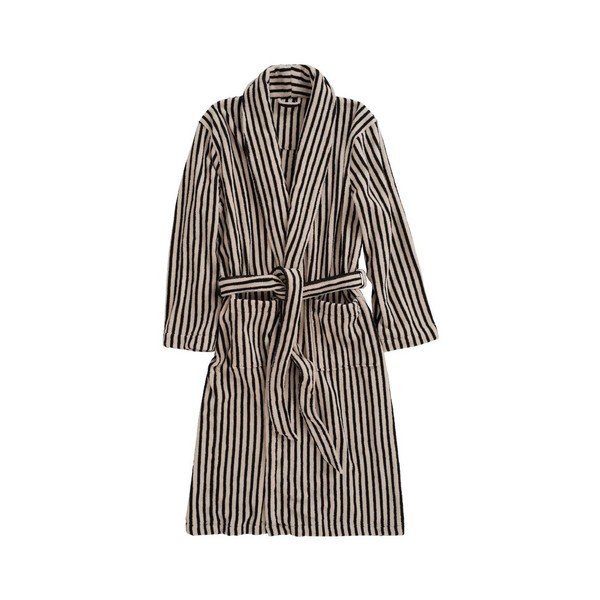 Accappatoio nero/beige in cotone L Dixie – Jotex