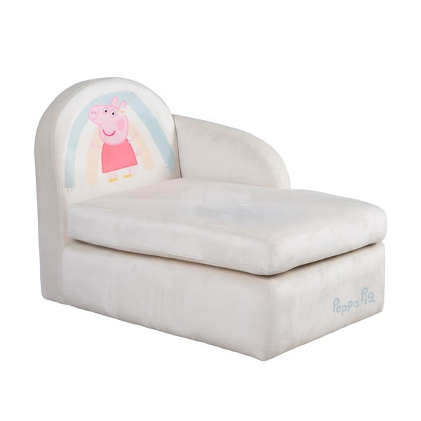 Divano per bambini in velluto bianco 75 cm Peppa Pig - Roba-image-2
