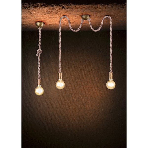 Lampadario color ottone ø 12 cm Rope – Trio-image-3