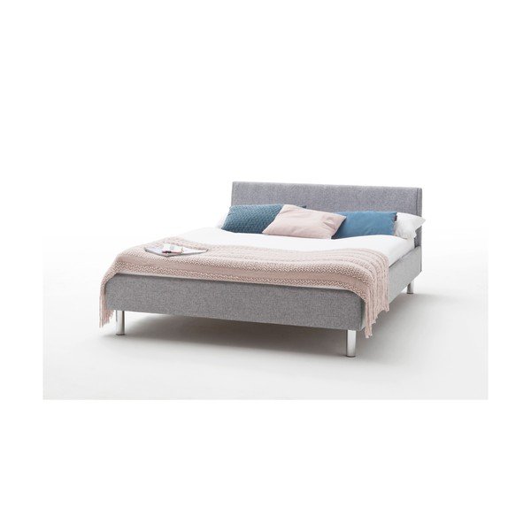 Letto matrimoniale imbottito grigio chiaro rete non inclusa 140x200 cm Hip Hop – Meise Möbel-image-2