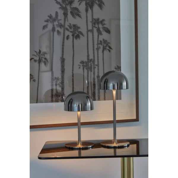 Lampada da tavolo LED argentata con paralume in metallo con telecomando (altezza totale 30 cm) Tim – Sirius-image-2