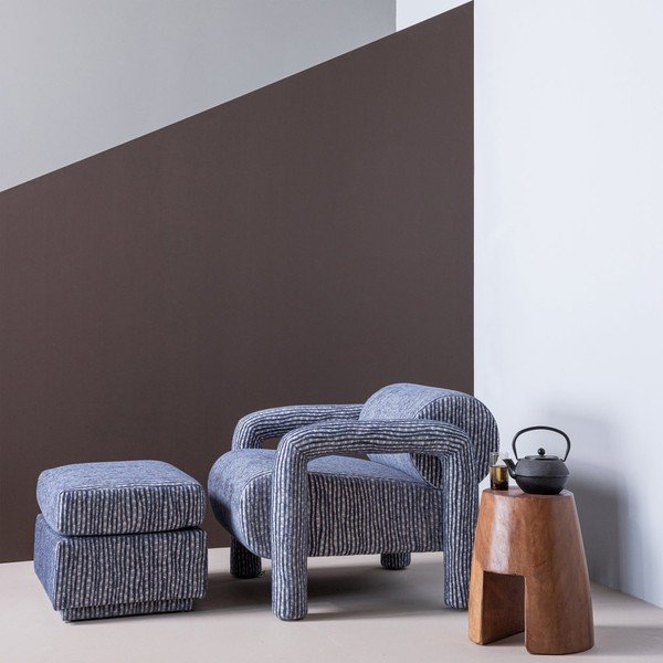 Poggiapiedi blu polveroso imbottito Lou – WOOOD-image-3