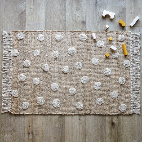 Tappeto di colore naturale in misto iuta tessuto a mano 100x150 cm Nop – Nattiot-image-3