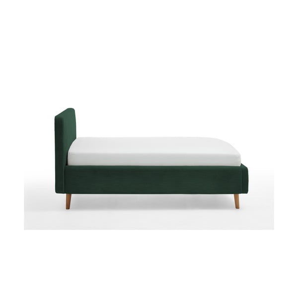 Letto singolo imbottito verde scuro rete non inclusa 120x200 cm Mattis – Meise Möbel-image-2