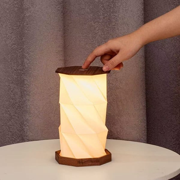 Decorazione luminosa colore naturale scuro con ricarica USB ø 12 cm Twist Hexagon – Gingko-image-1