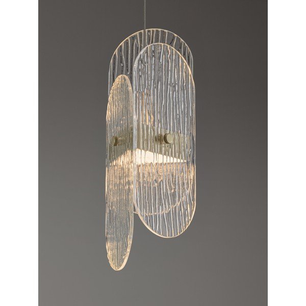Lampadario LED color ottone in metallo con paralume in vetro con intensità regolabile ø 14 cm Lucien – Nova Luce-image-2